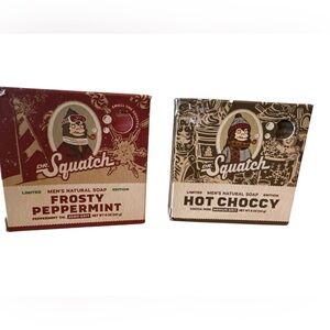 2 Pack Dr. Squatch Frosty Peppermint/Hot Choccy Men's Natural Soap Limited Ed